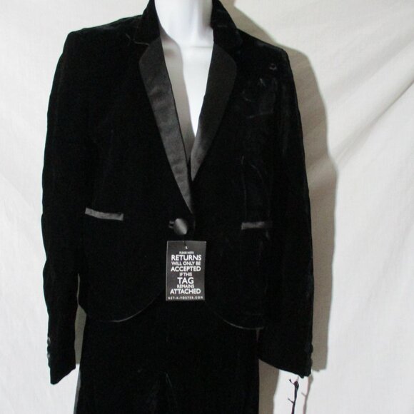 NEW NWT ROCHAS Set Velvet Blazer Pant Suit 40 / 42 S BLACK FORMAL Wedding Event - Picture 7 of 8